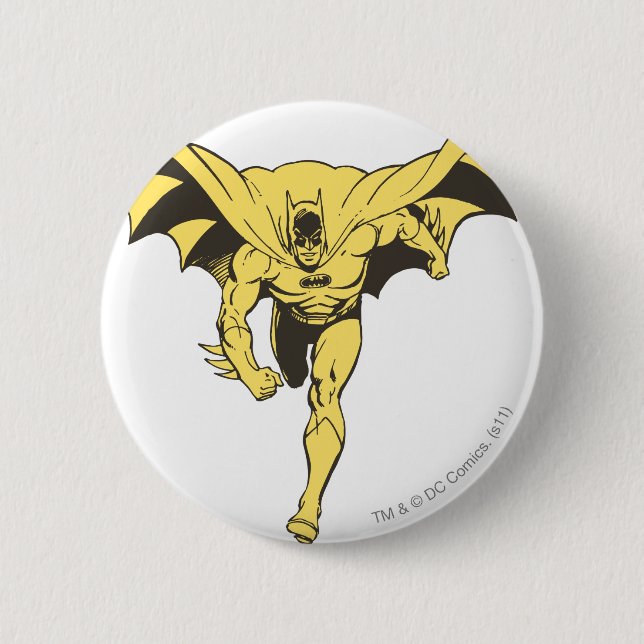 Macaron Rond 5 Cm Batman Dash jaune (Devant)