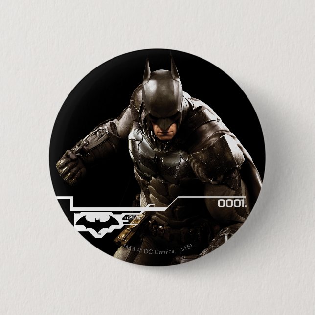 Macaron Rond 5 Cm Batman Debout Avec Cape (Devant)