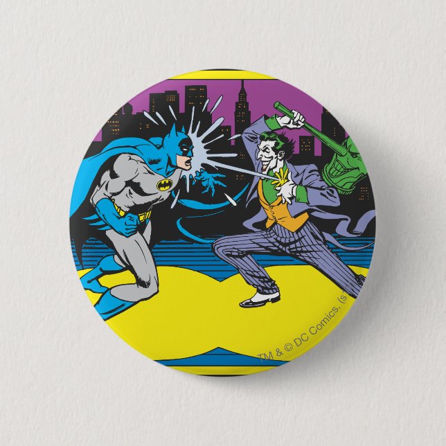 Macaron Rond 5 Cm Batman Fights Joker (Devant)