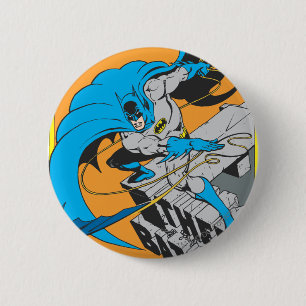 Macaron Rond 5 Cm Batman lance Batarang sur le toit