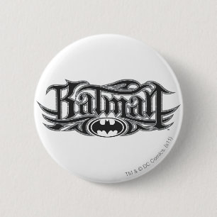 Macaron Rond 5 Cm Batman   Logo stylisé