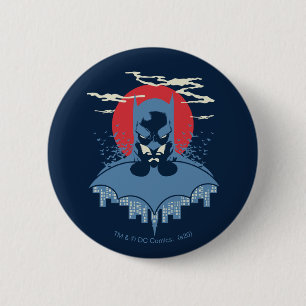 Macaron Rond 5 Cm Batman Lune Rouge Avec Logo