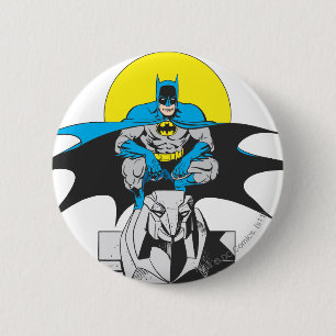 Macaron Rond 5 Cm Batman Perches Sur Le Lion De Pierre