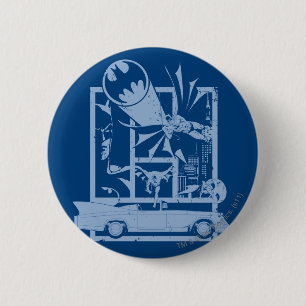 Macaron Rond 5 Cm Batman - Picto Blue