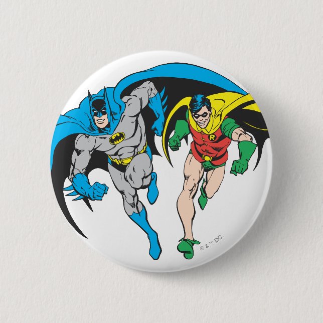 Macaron Rond 5 Cm Batman & Robin (Devant)