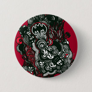 Macaron Rond 5 Cm Batman Skulls/Doodle d'encre