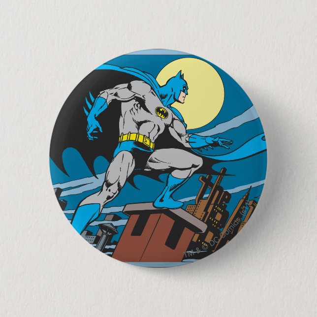 Macaron Rond 5 Cm Batman Surveys City (Devant)