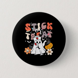Macaron Rond 5 Cm Bâton Ou Traitement Halloween Ghost Nurse Crna Eme