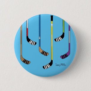 Macaron Rond 5 Cm Bâtons de hockey colorés en éventail