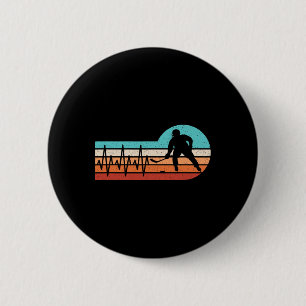 Macaron Rond 5 Cm Battement de coeur de hockey Joueur de hockey sur