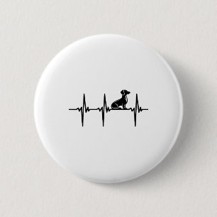Macaron Rond 5 Cm Battement de coeur pour chiens dachshund loyaux