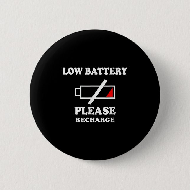 Macaron Rond 5 Cm Batterie basse S'Il Vous Plaît Recharger - Drôle D (Devant)