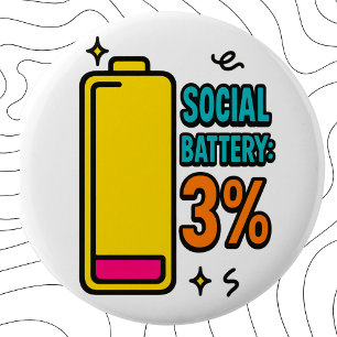 Macaron Rond 5 Cm Batterie Sociale 3 Pour Cent – Introv Neuroépicé D