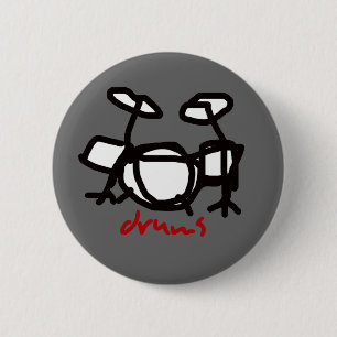 Macaron Rond 5 Cm batteur - musique rock