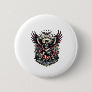 Macaron Rond 5 Cm Batteur Patriotique De La Musique De Liberté Rock