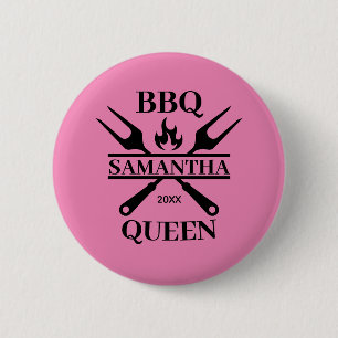 Macaron Rond 5 Cm BBQ Funny Barbecue personnalisé Queen Apron Cuttin
