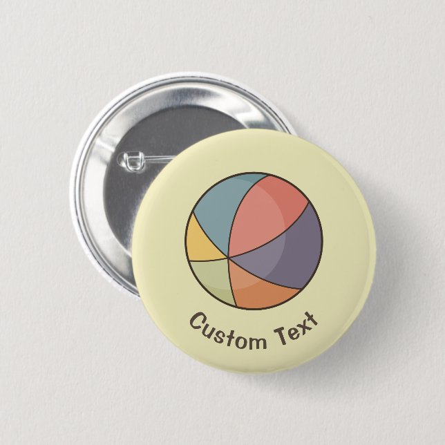 Macaron Rond 5 Cm Beach Ball (Devant & derrière)