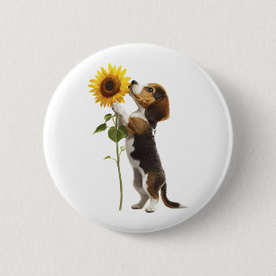 Macaron Rond 5 Cm Beagle 