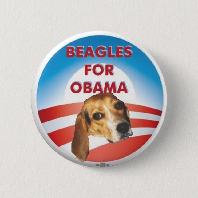 Macaron Rond 5 Cm Beagles pour Obama (Devant)