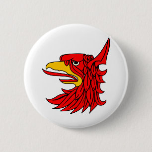 Macaron Rond 5 Cm Beak de la créature rouge d'oiseaux