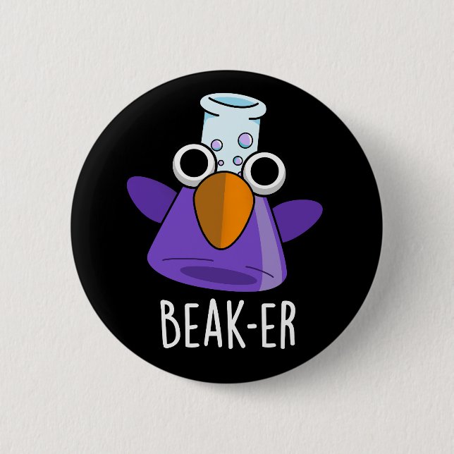 Macaron Rond 5 Cm Beak er Funny Chimie Pun Dark BG (Devant)
