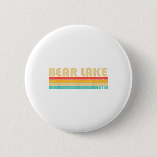 Macaron Rond 5 Cm BEAR LAKE UTAH Fun Fishing Camping été (Devant)