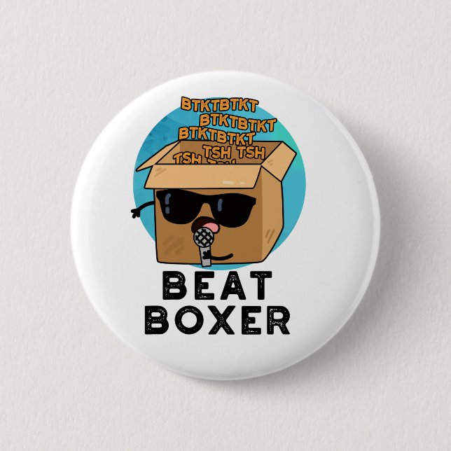 Macaron Rond 5 Cm Beat Boxer Funny Beatboxbox Pun (Devant)