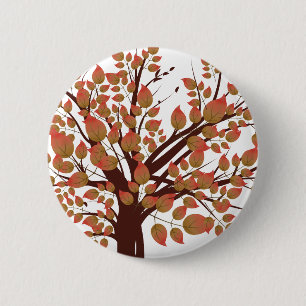 Macaron Rond 5 Cm Beau arbre d'automne