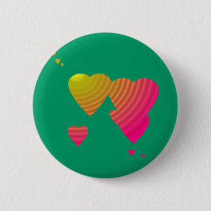 Macaron Rond 5 Cm Beau bouton de coeurs