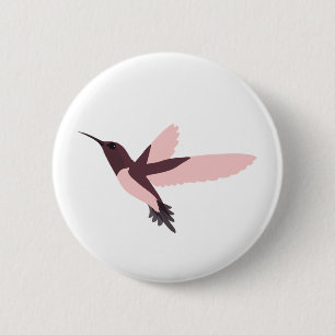 Macaron Rond 5 Cm Beau colibri rose