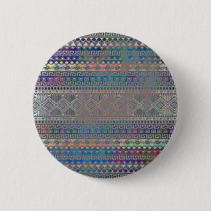 Macaron Rond 5 Cm Beau cool coloré Aztec motif géométrique 