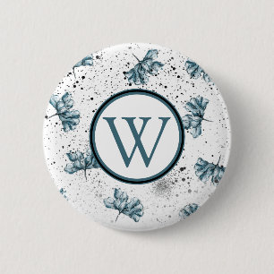 Macaron Rond 5 Cm Beau Monogramme Floral
