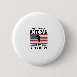 Macaron Rond 5 Cm Beau-père vétéran Citation patriotique vintage Des