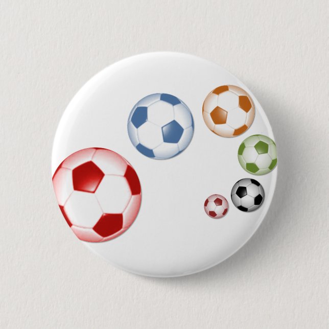 Macaron Rond 5 Cm Beau soccer (football) ensemble de balles (Devant)