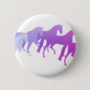 Macaron Rond 5 Cm Beaucoup de chevaux (pourpres)