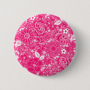 Macaron Rond 5 Cm Beautés botaniques Hot rose