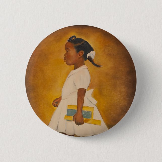 Macaron Rond 5 Cm Beaux-arts d'Afro-américain (Devant)