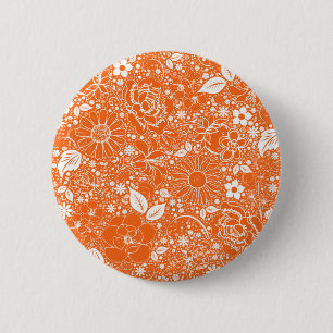 Macaron Rond 5 Cm Beaux botaniques Bouton orange