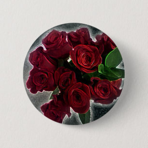 MACARON ROND 5 CM BEAUX ROSES ROUGES