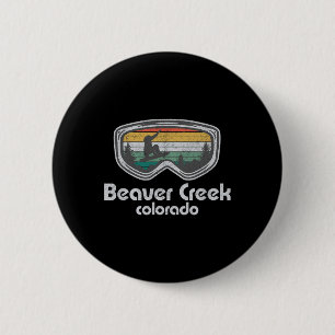 Macaron Rond 5 Cm Beaver Creek Snowboard Rétro Colorado Snowboard
