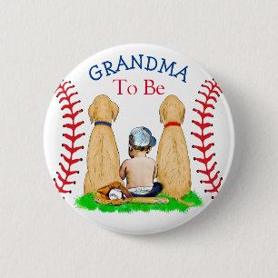Macaron Rond 5 Cm Bébé à thème de baseball de garçon   Grand-mère à 