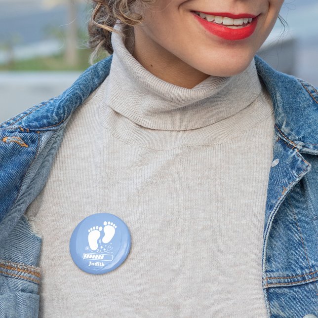 Macaron Rond 5 Cm Bébé bleu Chargement (Créateur téléchargé)