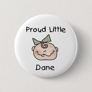 Macaron Rond 5 Cm Bébé danois fier de fille