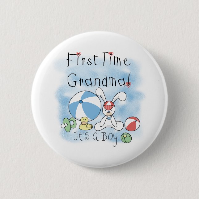Macaron Rond 5 Cm Bébé de grand-maman de première fois (Devant)
