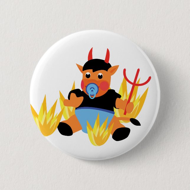 Macaron Rond 5 Cm bébé diable (Devant)