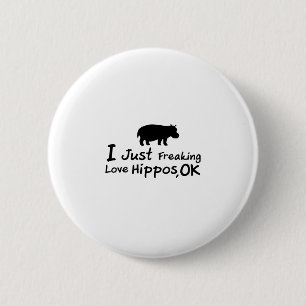 Macaron Rond 5 Cm Bébé drôle de Loverss Fiona d'hippopotame