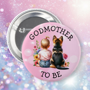 Macaron Rond 5 Cm Bébé et marionnettiste mère d'être Baby shower