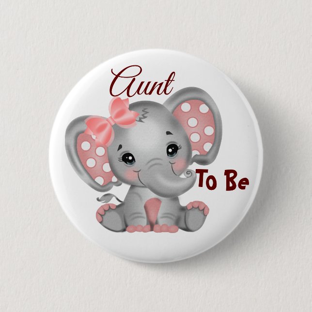 Macaron Rond 5 Cm Bébé fille Tante à être bouton (Devant)