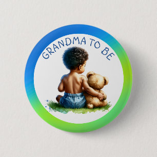 Macaron Rond 5 Cm Bébé Garçon de couleur Grand-mère pour être Baby s