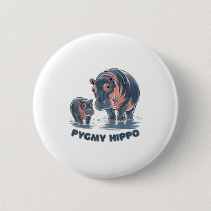 Macaron Rond 5 Cm Bébé Hippopotame Nain Moo Deng Mignon Zoo Drôle Po